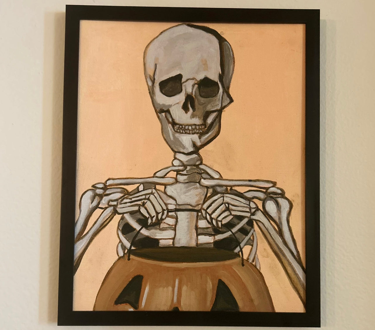 Paint a Monochromatic Trick or Treating Skeleton!