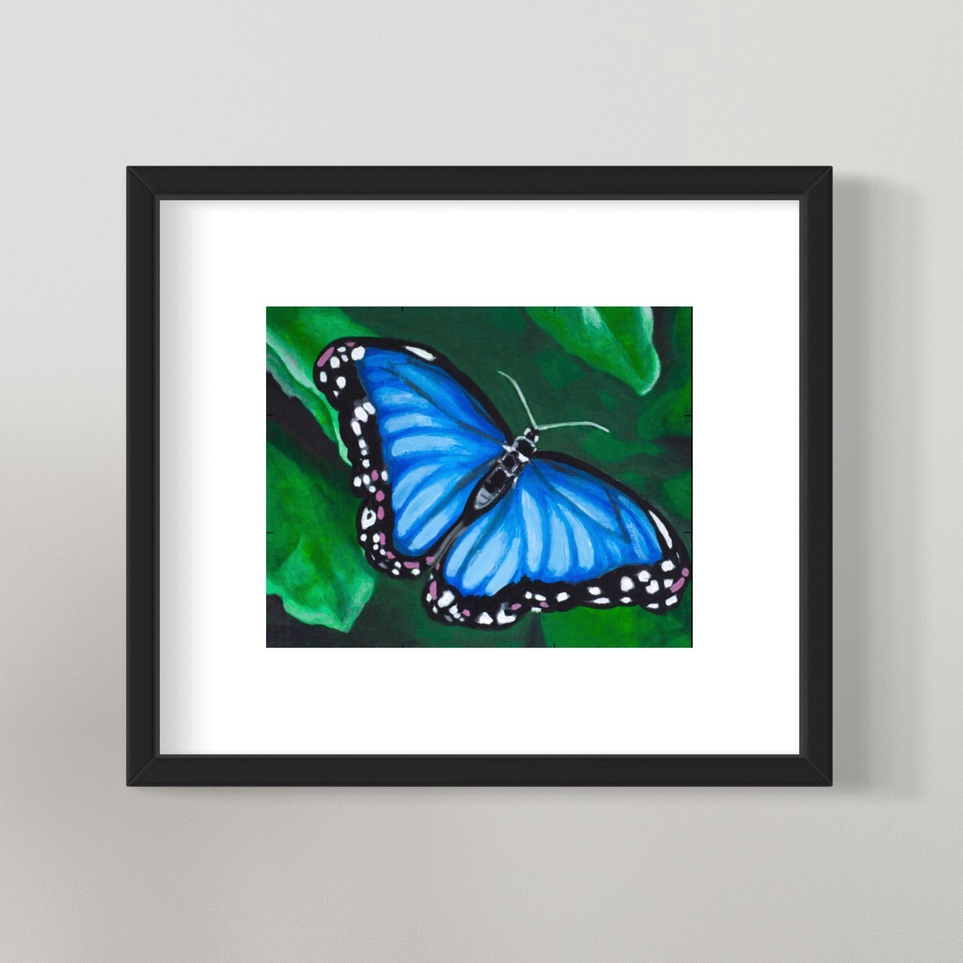 photo of framed Blue Butterfly Painting