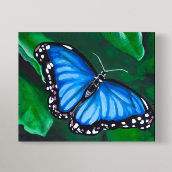 Blue butterfly painting discount