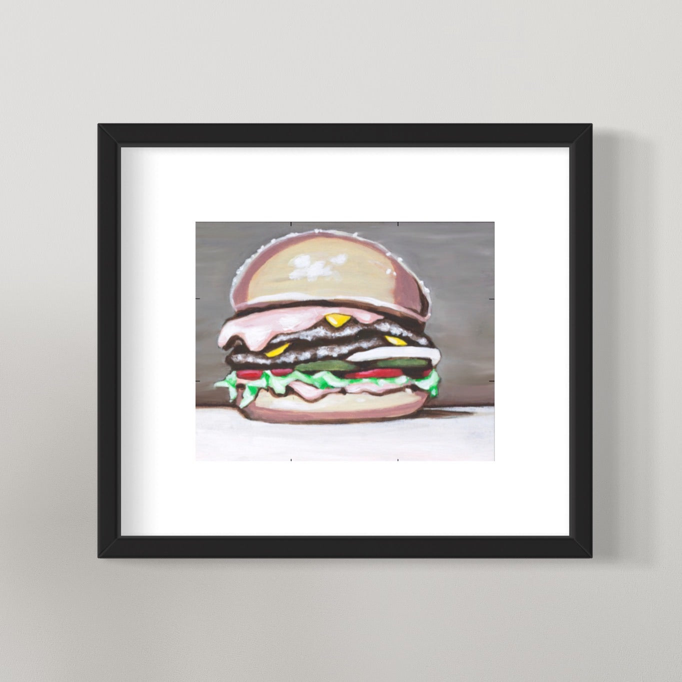 photo of framed You Had Me At Burger Painting