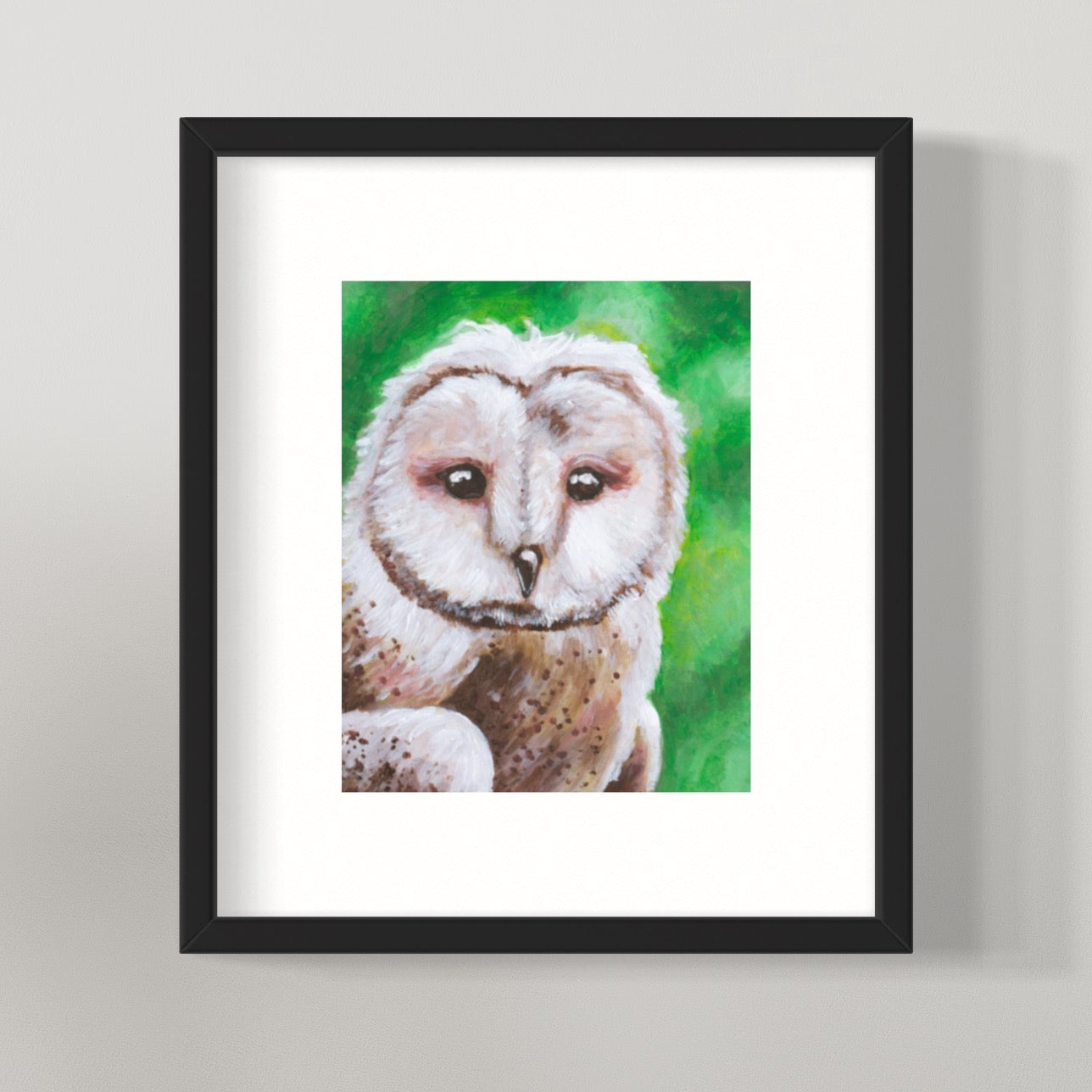 photo of framed Sitting Owl Painting