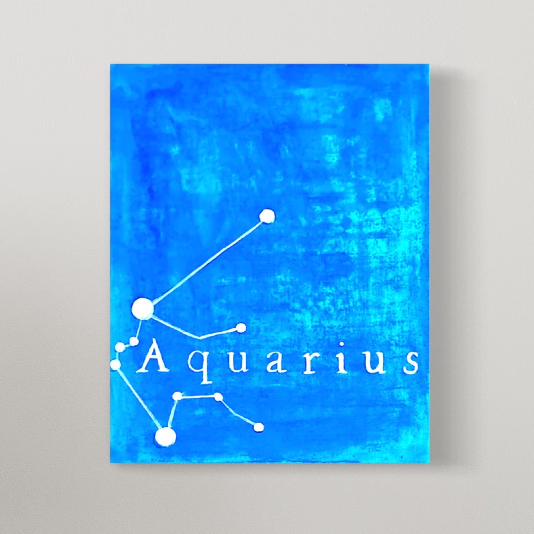 Aquarius Horoscope Painting Kit on canvas.