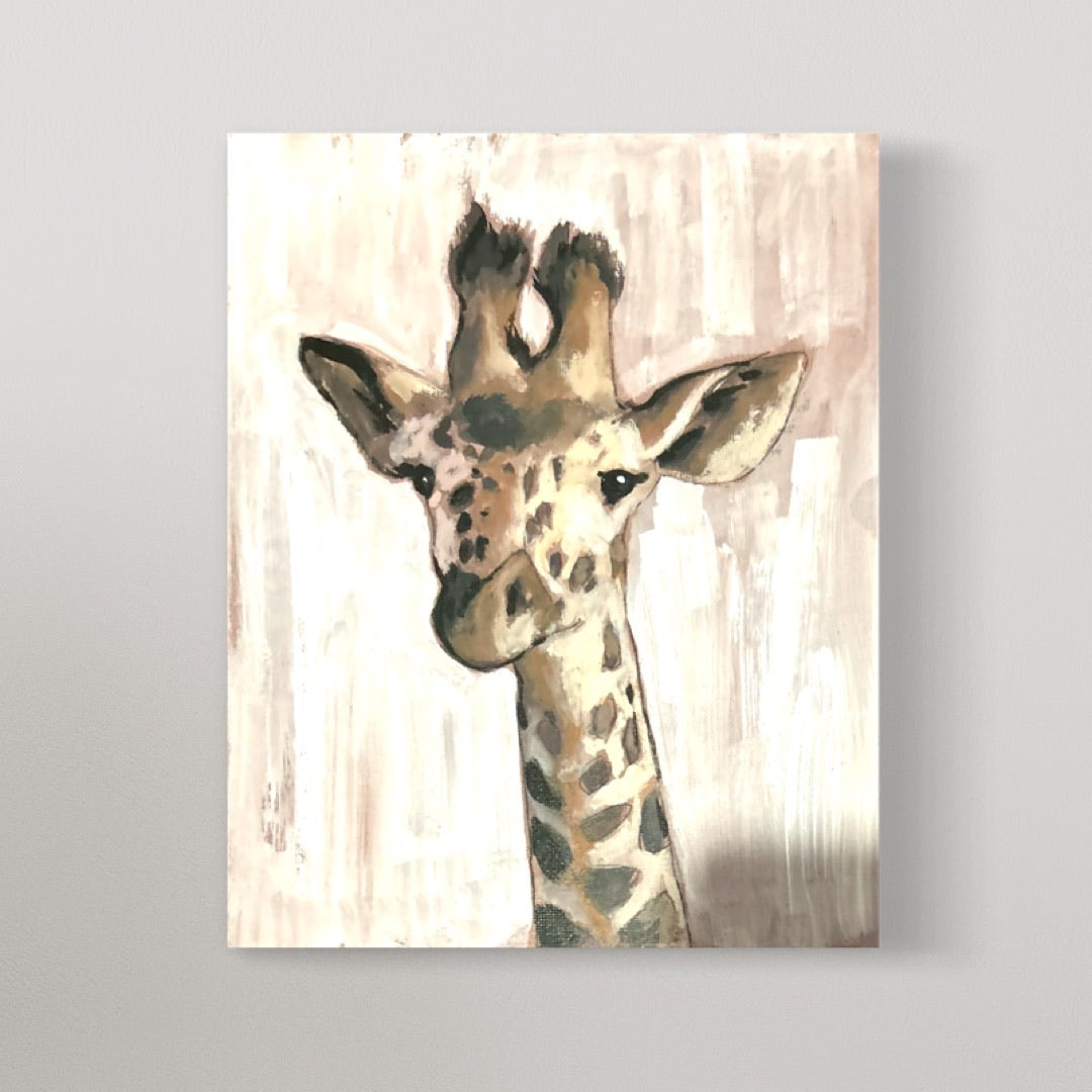 Baby Giraffe painting kit on canvas.