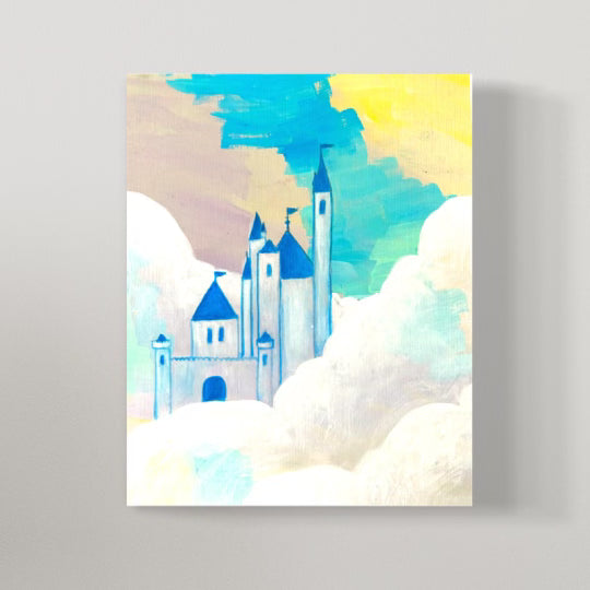 Blue Castle Painting on Canvas
