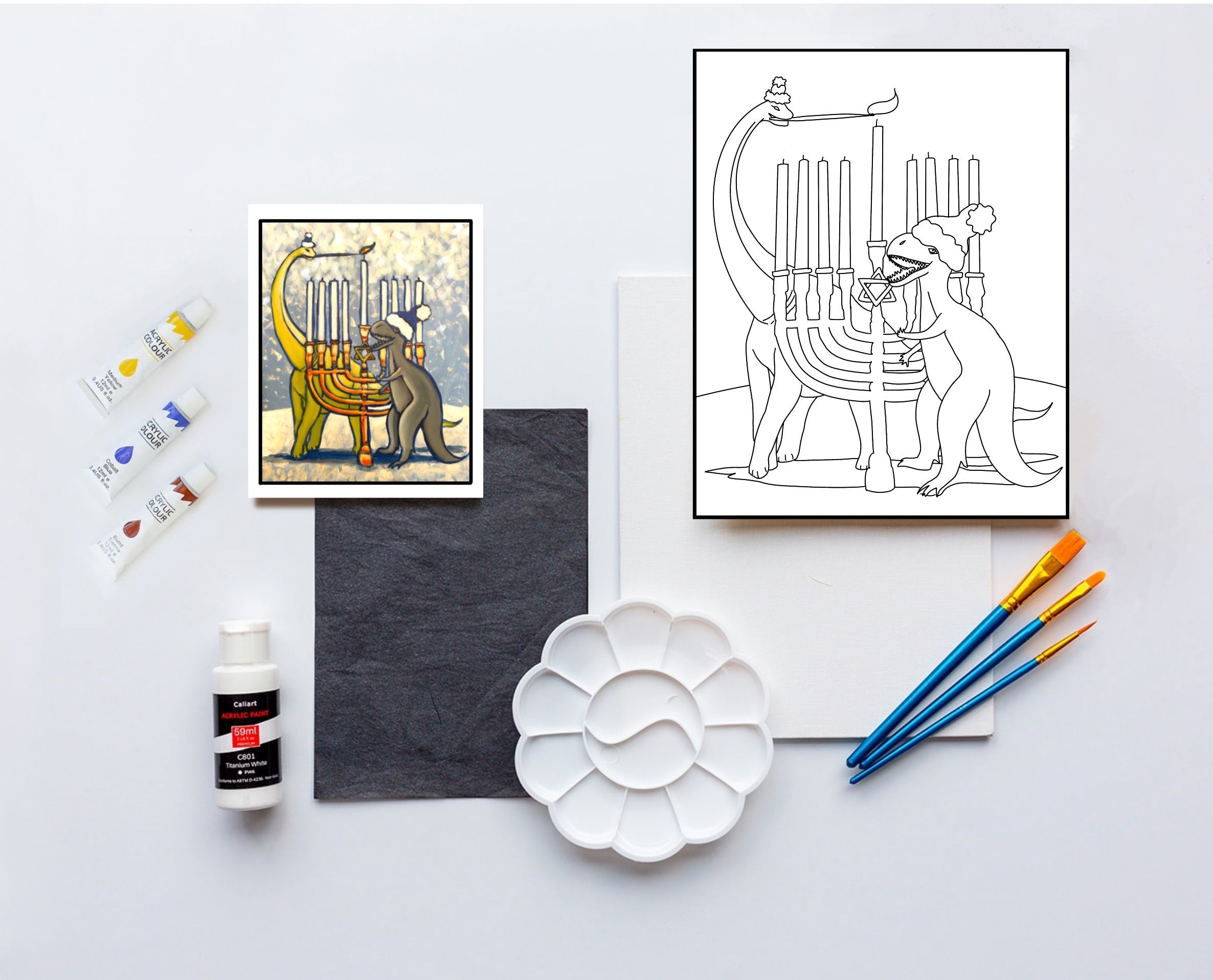 Dinosaur Hanukkah Painting Kit