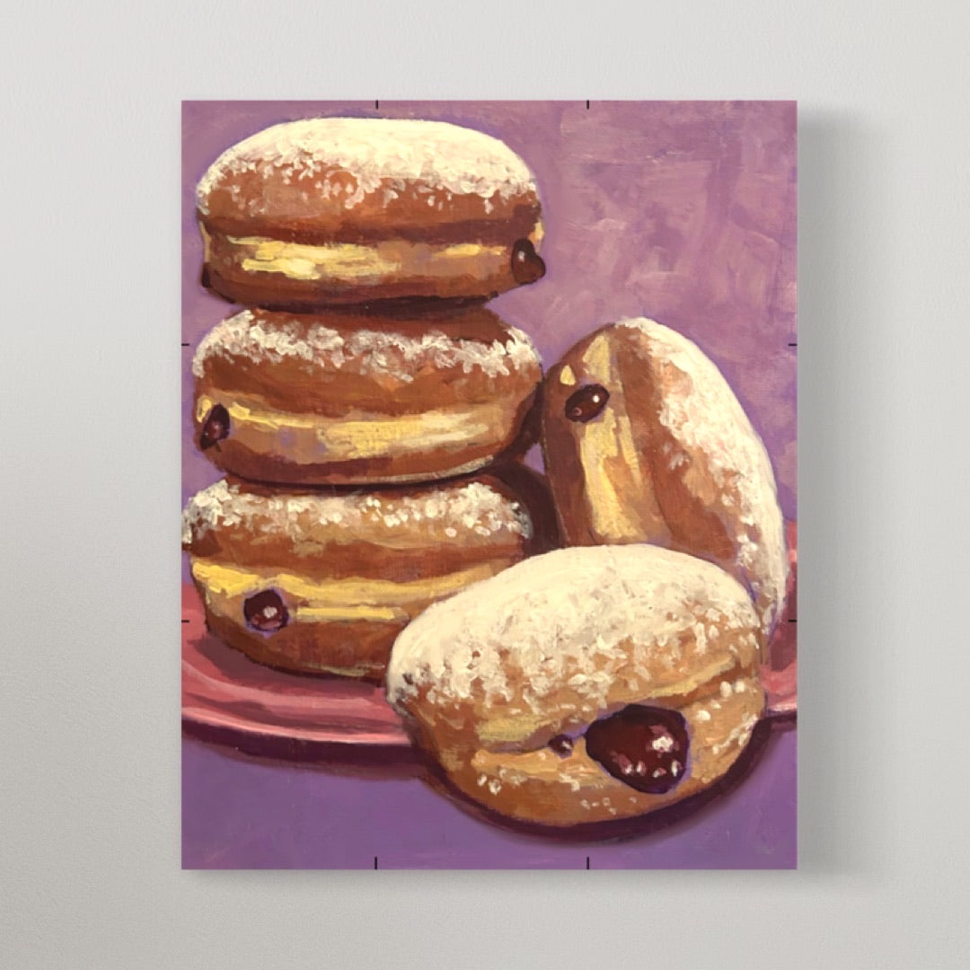 jelly donuts painting on canvas
