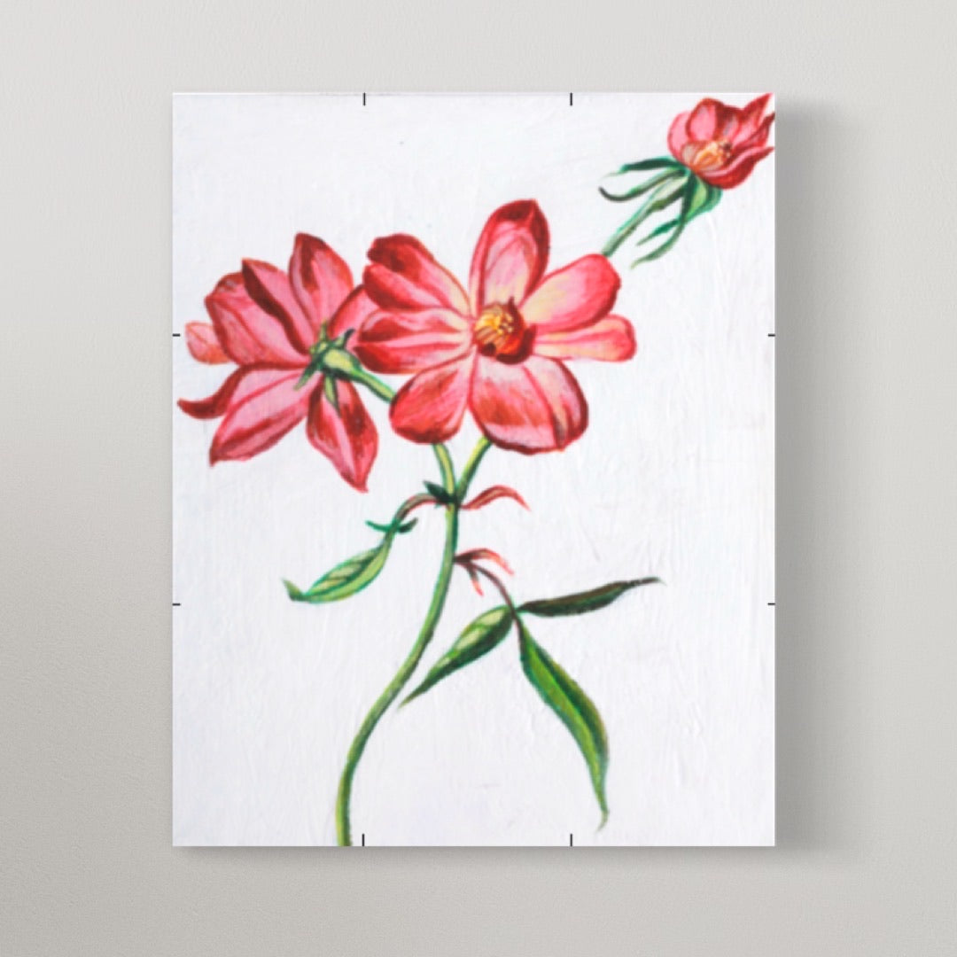 Vintage Pink Floral Painting on canvas
