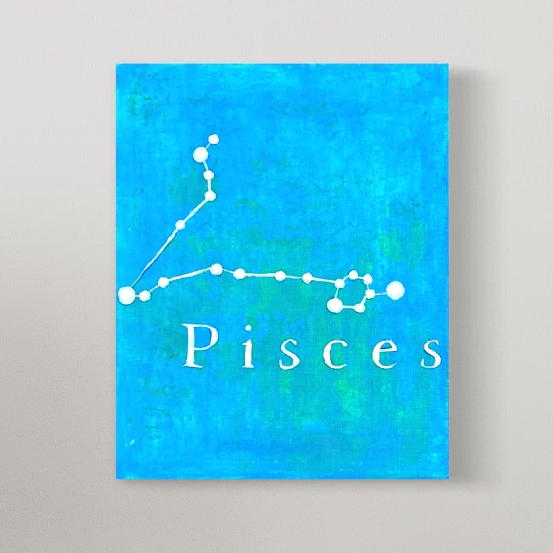 Pisces Horoscope painting kit on canvas.