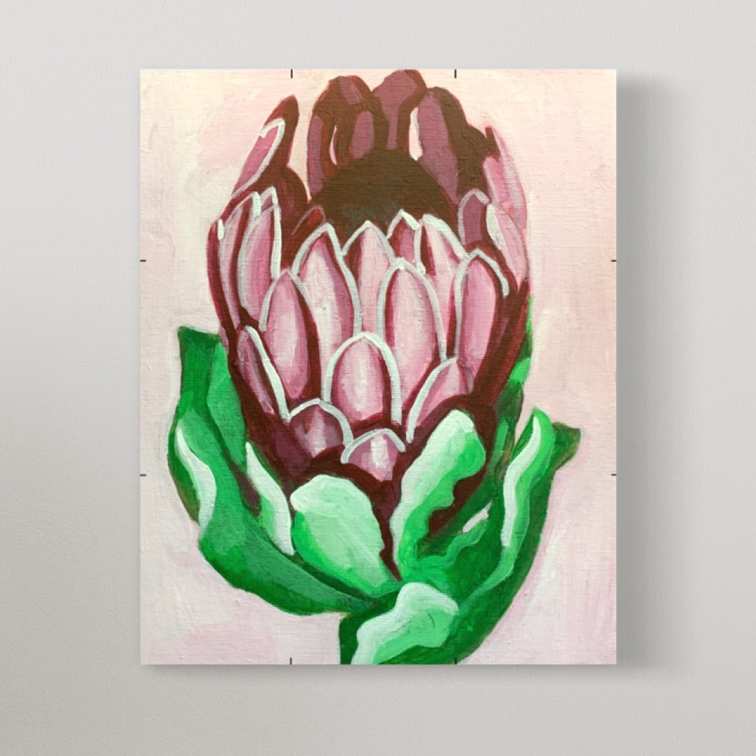 Protea Flower Painting on canvas