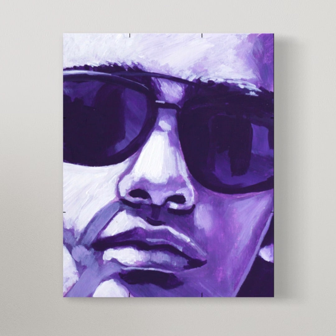 Purple Sunglasses painting on canvas
