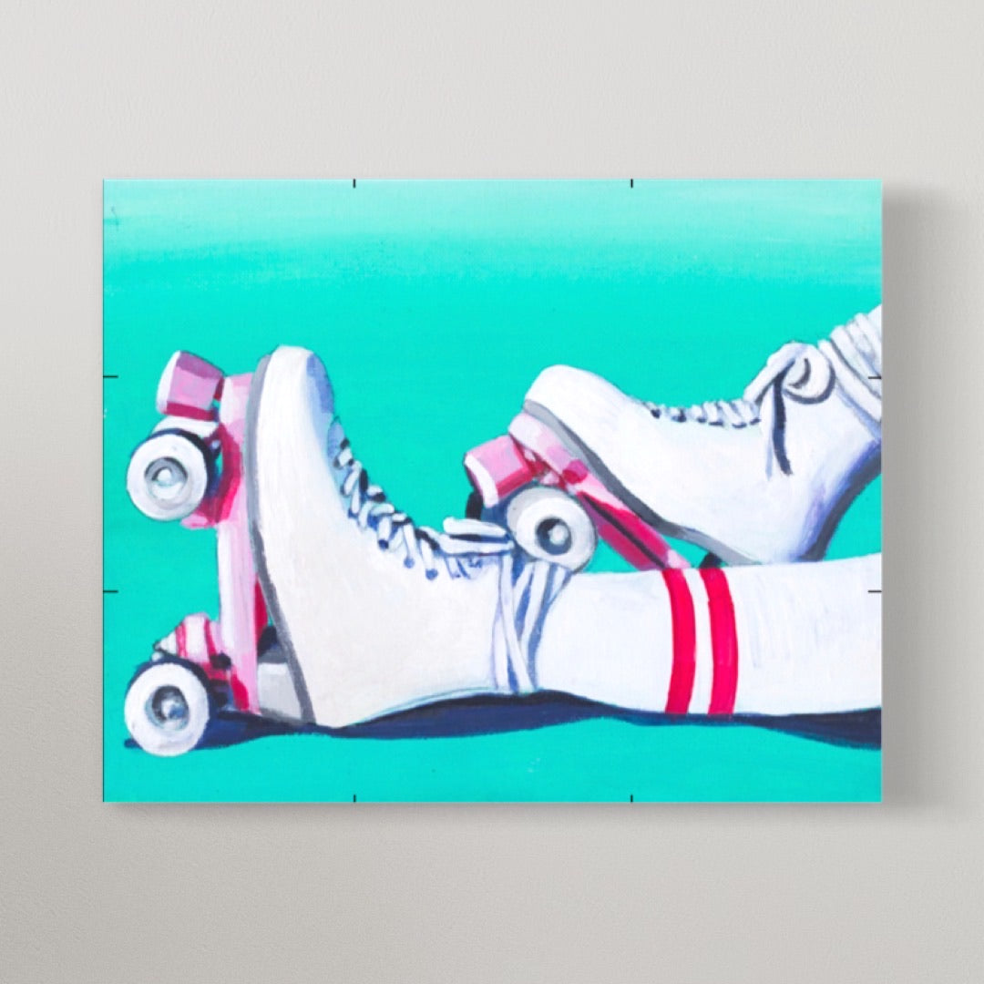 Retro Glide Rollerblading Painting on canvas