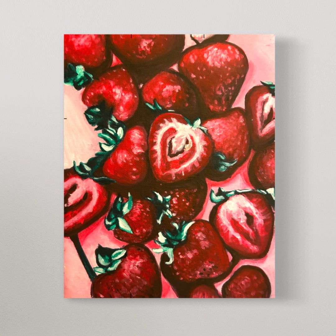 Sweet Strawberry Summer Painting on canvas