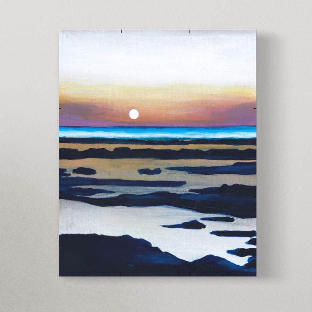 Rocky Coastline Sunset Painting on canvas