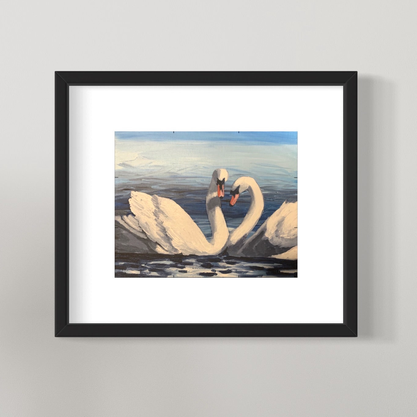 photo of framed Swan Love Painting